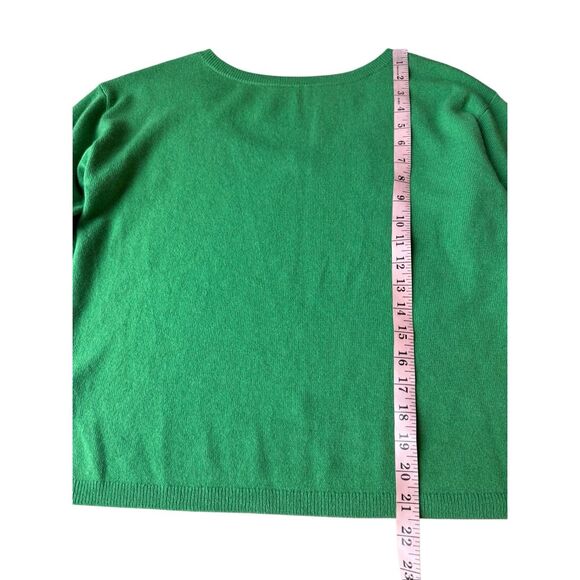 Ann Taylor 100% Cashmere Kelly Green 3/4 Sleeve Sweater Size M - Picture 9 of 9